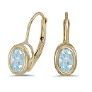 14k Yellow Gold Oval Ruby Lever-Back Earrings – Natural Red Gemstone Dangle Drop