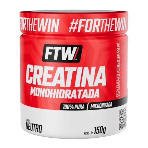 Creatina Pura 150G Pote Monohidratada FTW - Sem sabor Explosão de Energia, Força e Resistência - Absorção Rápida para Ganho de Massa e Performance