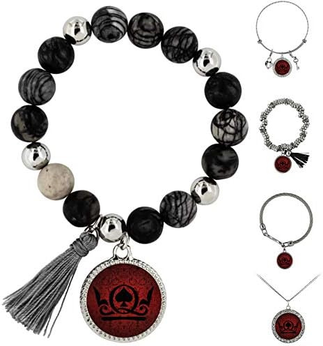 Queen of Spades Beaded Charm Bracelet Jewelry - HotWife, Mother, Wife, Queen, Infinity, Anklet, Charm, Necklace, Wifey, BBC, QOS, MFM, Swinger, Cuckold, Polyamory