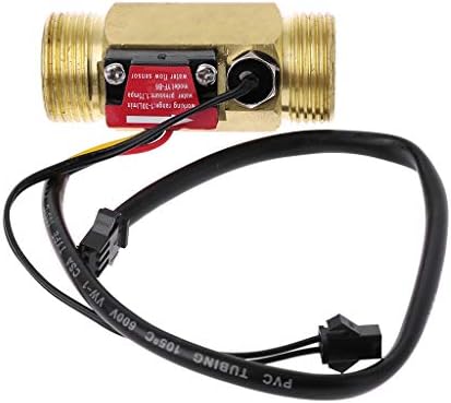 Meiqqm G3/4" Flow Sensor Water Flow Switch With Temperature Detection For Turbine Liquid Sensor Copper Shell Hall Flow Meters