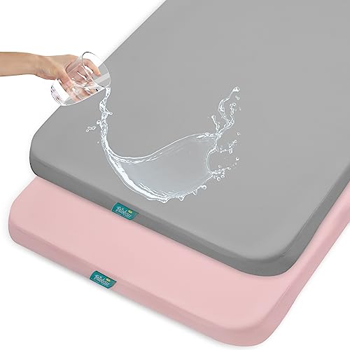 Biloban Pack and Play Sheets Waterproof 2 Pack, Fitted Pack n Play