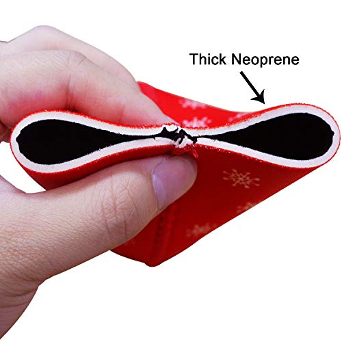 Tifeson Christmas Beer Can Coolers Sleeves - 12 Pack Xmas Holiday Can Insulated Covers for Christmas Party Decorations Supplies - Neoprene Coolers for 12-Ounce Canned Beverages, Bottle, Drink