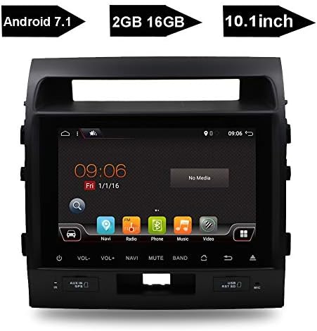 Double Din 10.1" Big HD Android 7.1 Car Stereo GPS Navigation BT Steering Wheel Ctrl WiFi Radio Screen 2GB 16GB ROM fit Toyota Land Cruiser LC200 2004- BT WiFi Free Backup Camera