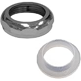 EZ-Fluid 1-1/2" Universal Brass Slip Joint Nut and Tailpiece Washer Gasket,Chrome for 3-1/2 Inch Kitchen Sink Strainer Drain 