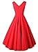 Anni Coco Women's 1950s Audrey Hepburn Lace Crochet Vintage Evening Dress Red Medium