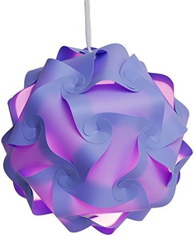 Puzzle Lights with Lamp Cord Kits , Self DIY Assembled Puzzle Lights Mordem Lampshade Iq Lamp Shades L Size (Home Decor Light) (Purple)