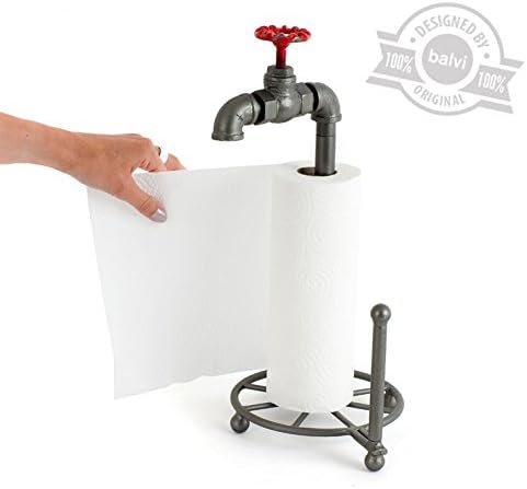 BalviTissue holder Pipeline shaped pipe tap industrial style Iron. kitchen roll holders 39x22, 5x18,