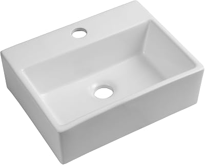 iBathUK Aventa Wall Hung Cloakroom Basin 39cm Square Ceramic Sink Gloss White