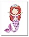 Mermaid Wall Art Prints (8 inches x 10 inches, White)