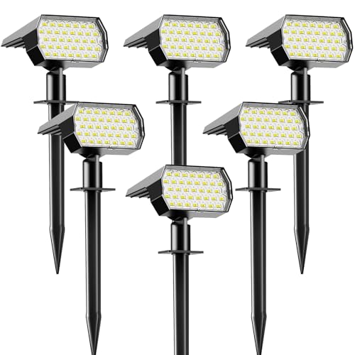 Solar Spot Lights Outdoor Waterproof, 3 Modes Landscape Spotlights, Dusk to Dawn Solar Powered Flood Wall Lights for Outside, Solar Garden Lights for Yard Porch