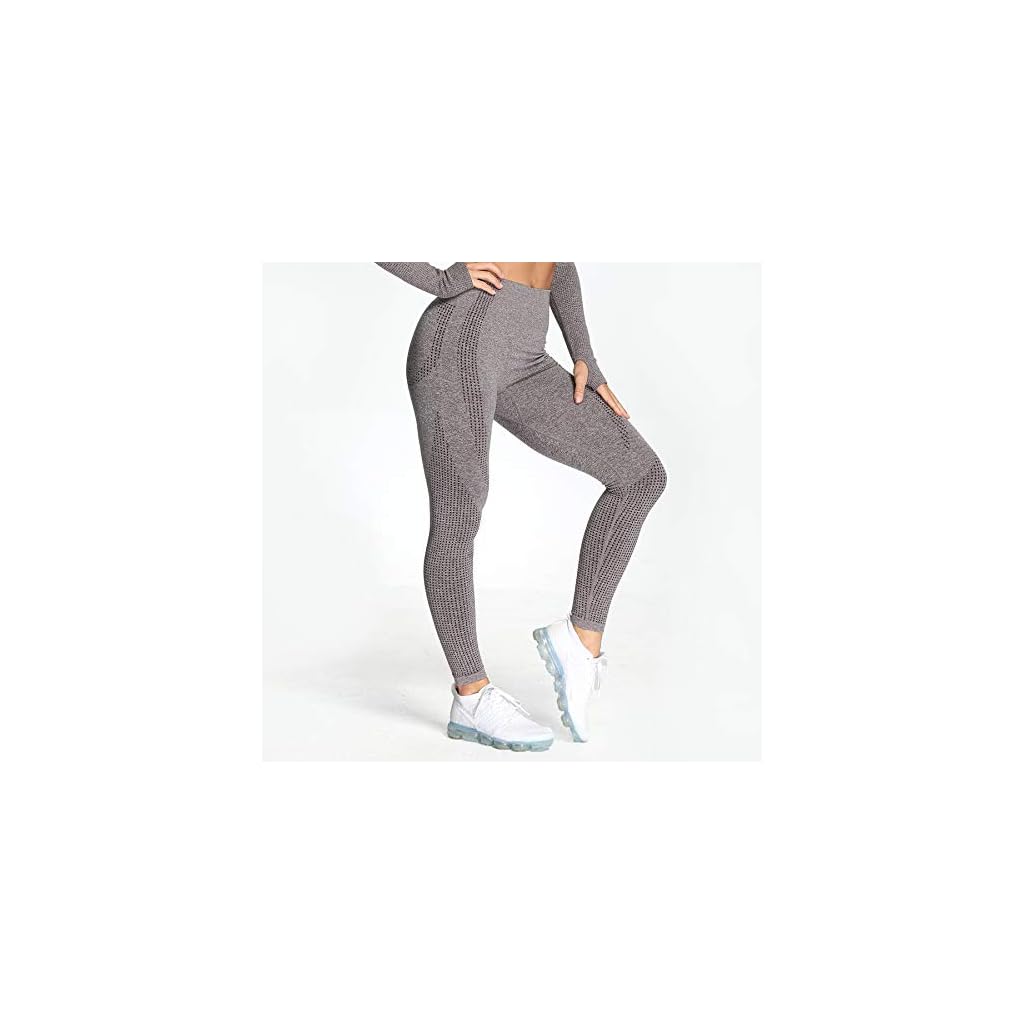 Aoxjox Women's High Waist Workout Gym Seamless Leggings Fitness Mart Pro