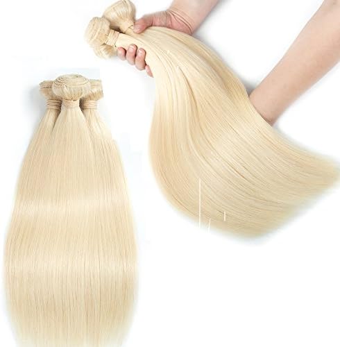 RED QUEEN 12 12 14inch Bundles Blonde Straight Human Hair, Pack of 3,100g/Bundle,Honey Blonde Brazilian Hair Weave,8A Blonde Human Hair Boundles