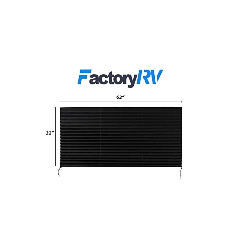 Camper Comfort Black RV Pleated Shade Camper Blinds RV Privacy