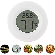 POPETPOP Reptile Thermometer and Humidity Gauge-2 Pack Digital Reptile Thermometer Switchable Celsius Fahrenheit Lizard Spider Tortoise Terrarium Tank Hygrometer (White)