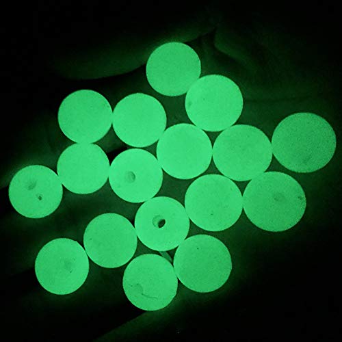 Afco 100Pcs Fluorescent Hole Bracelet Chain Handmade Craft Jewelry Fishing Round Bead 12mm