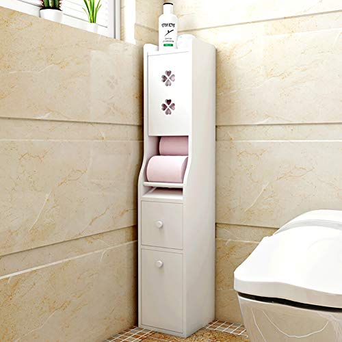 IOTXY Bathroom Floor Storage Solid Wood Toilet Tissue