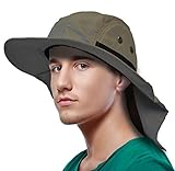 Sun Blocker Outdoor Sun Protection Fishing Cap with Neck Flap Wide Brim Hat for Safari Hiking Hunting Boating and Outdoor Adventures