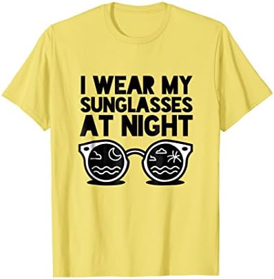 Mens Party Rave Music Festival T-Shirt - Sunglasses At Night Small Lemon