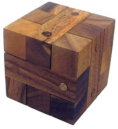 Wooden Nail Cube Brain Teaser