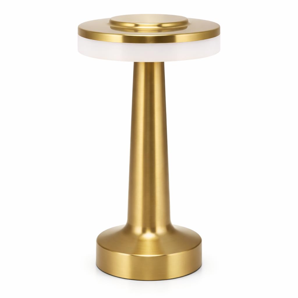 Garosa Portable LED Table Lamp, Touch Sensor 3 Color USB Rechargeable Nightstand Light for Bedroom, Bar, Coffee Shop, 5V 1W