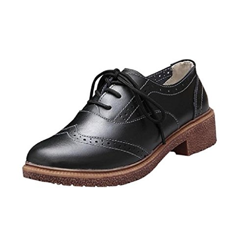 AutumnFall Women's Retro Oxford Shoes (40, black)