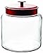 Anchor Hocking Montana Glass Jar with Fresh Sealed Lid, Red Metal, 1.5 Gallon