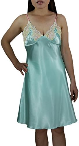 2 PCS Set Womens Gorgeous Victoria Silk Lounge Sleepwear Dress &amp; Robe Set Size M Palegreen