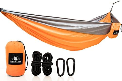 Wild Bears #1 Double Camping Hammock ON SALE | Best Quality Hammocks for 2 Person Lightweight, Portable, Parachute Nylon for Outdoors, Backpacking, Travel, Beach, Hiking, Yard, Garden | 118 x 78 in