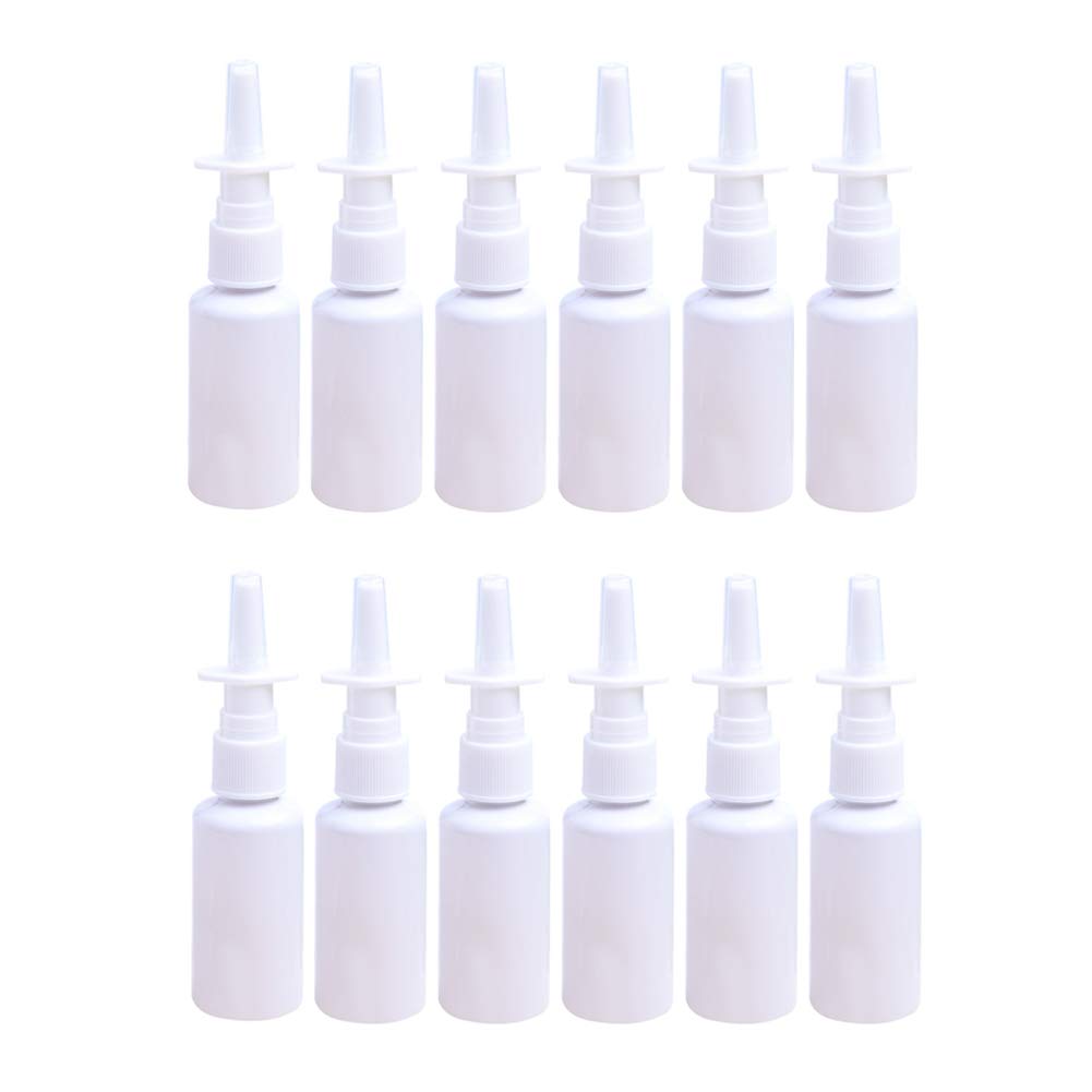Photo 1 of 12 Pieces 5 ml Empty Plastic Nasal Spray Bottles Refillable Plastic Nasal Spray Bottles Pump Sprayer Mist Nose Spray Refillable Bottle, White