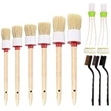 SUBANG 11 Pieces Car Cleaner Brush Set Including Detail Brush (Set of 6),3 pcs Wire Brush and 2 pcs Automotive Air Conditioner, Auto Detailing Brush for Cleaning Wheels, Interior, Exterior, Leather