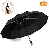 Travel Umbrella Compact Lightweight Windproof Auto Open Close Umbrella-12 Ribs