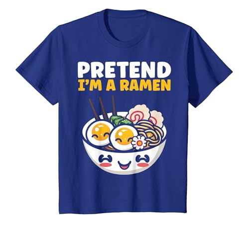 Pretend I'm Ramen Halloween Costume, Kawaii Ramen Noodles T-Shirt, Youth, Royal…