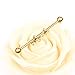 BODYA Industrial Barbell Earring Gold Floral CZ Crystal Cartilage Piercing Earring 14G Steel