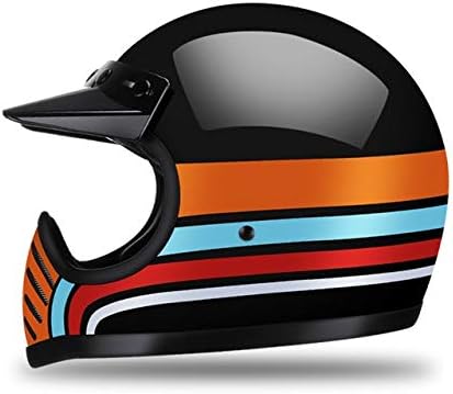 Motorcycle Helmet Fiberglass Full Face Motocross Casco Capacete Moto Motorbike Helmets-Colourful,L