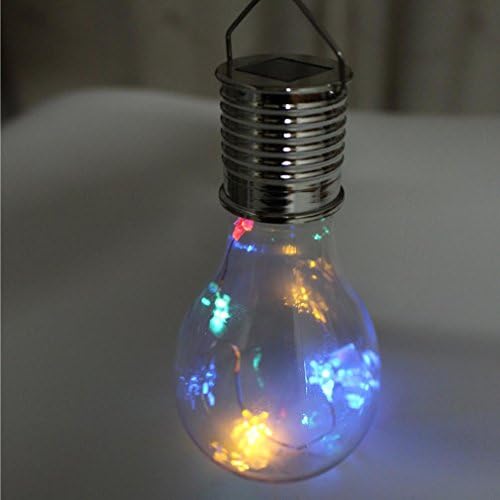 Vacally LED Light, 1 Pc Waterproof Solar Rotatable Outdoor Garden Camping Hanging Stars LED Light Lamp Bulb (Multicolor Light)