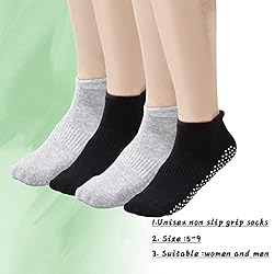 4 Pairs Unisex Non Slip Grip Socks for Yoga
