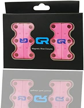 GR® Magnetic Shoe Closures - Never Tie Laces Again! (Pink, #2Large Adults/sports)
