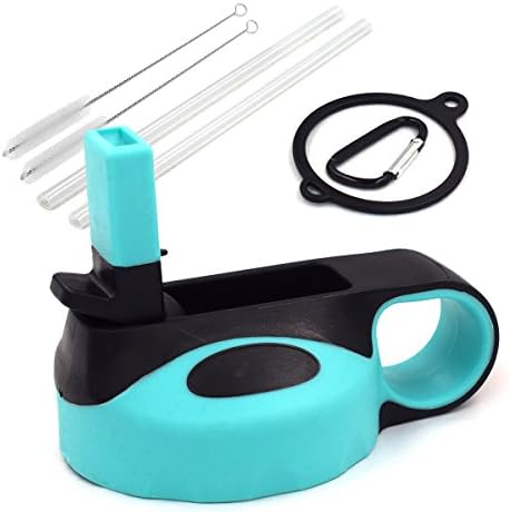 Vanteen Straw Lid Set for Hydro Flask Wide Mouth Sports Water Bottle (Mint Green/Black, 1-Pack)