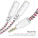 DUKABEL Headphone Splitter, 3.5mm Splitter Cable for Headset [Fine Braided & Gold Plated] Stereo Audio Y Cable AUX Splitter - Compatible for iOS, Android, Smartphones, Tablets & More - (0.85ft/26cm)