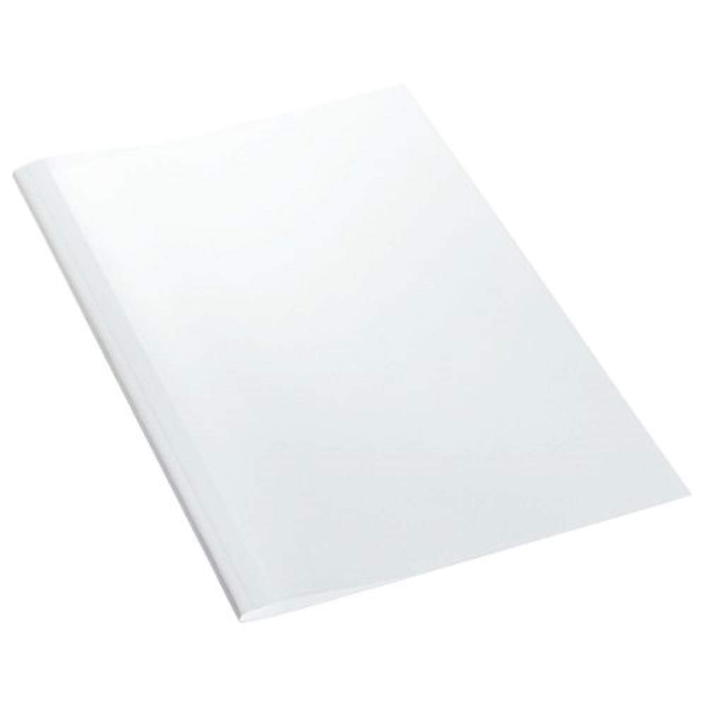 Leitz 177114 Thermal Binding Folders A4 Linen Look 1.5 mm Spine Width Pack of 25 White
