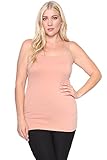 TheMogan Women's Adjustable Spaghetti Strap Long Tank Top S~3XL Solid Camisole
