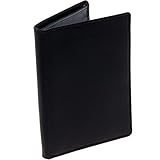 Royce Leather Mens RFID Passport Holder Currency Wallet (Black with Navy Napa)