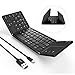 Foldable Bluetooth Keyboard, Jelly Comb B003B Dual Mode USB Wired & Bluetooth Keyboard with Touchpad Rechargeable for Windows Android Tablet Smartphone Surface and More-Updated (Black)
