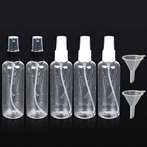 HOMVAN Atomizzatore riutilizzabile trasparente bottiglie di plastica spray da 100 ml con pompe atomizzatore Bottiglie vuote in plastica trasparente per oli essenziali viaggi profumi