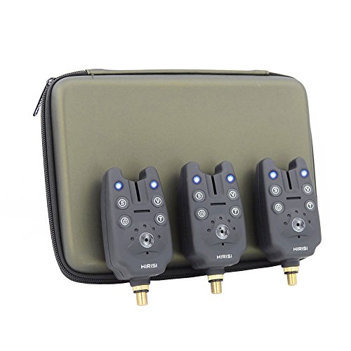 Hirisi Tackle® Bissanzeiger, 3 Stück für Karpfenangeln, in Gehäuse, mit Reißverschluss – Bild 3