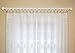 White Wood Pole Curtain Rod Ball Finials-1 Pair