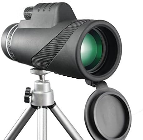 FIVE FLOWER 40X60 High Power Magnification Monocular Telescope with Eye Cups and Tripod Cell Phone Holder, Waterproof, Low Night Vision