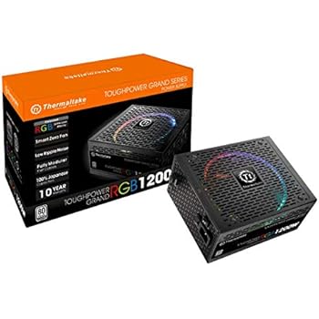 Thermaltake Toughpower Grand RGB 1200W 80+ Platinum Smart Zero RGB Fan, SLI/CrossFire Ready Continuous Power, Full Modular ATX 12V 2.4/EPS 12V 2.92 Power Supply 10 Year Warranty PS-TPG-1200F1FAPU-1