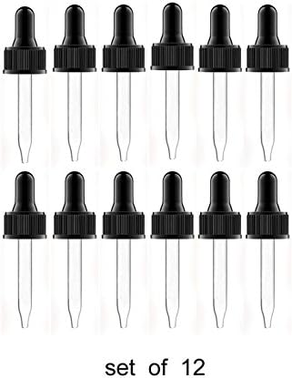 Sugars Essential Oil Glass Eye Pre-Assembled Droppers Fits essential oil bottles Pack of 12 Droppers Fits 15ml bottle