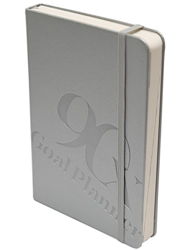 90X Goal Planner - Superior Self Journal for Achieving Goals and Productivity Daily - Undated Calendar Days w/ Vision Board and To Do List - Hardcover Leather - 5.5" x 8.5" x 1 (Silver Maya)